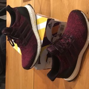 Adidas Ultraboost Night Red colorway Aggie maroon